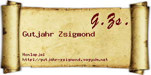 Gutjahr Zsigmond névjegykártya